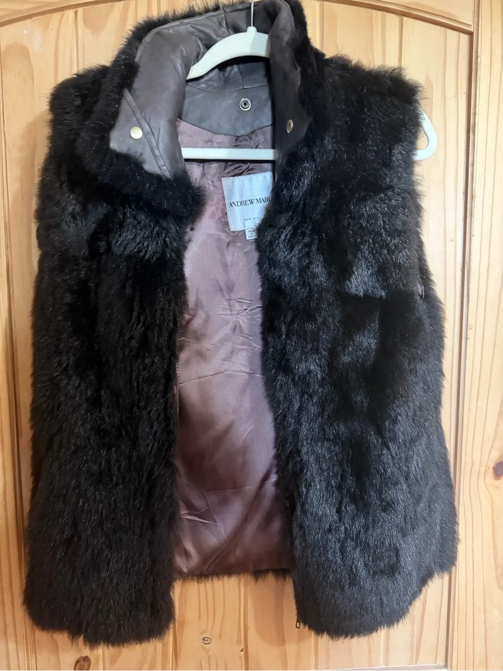 Andrew Marc Black  Opossum Fur Vest